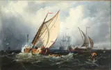 A Sea Piece, Close hauled by Edmund Thornton Crawford, oil on canvas, sold Feb 2015