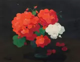 Red and White by Stuart Park, oil on canvas, offered Feb 2015