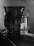 Ohne Titel (Glasstilleben mit Ei) by Josef Sudek, 1952, Vintage. Silbergelatineabzug, sold May 2014