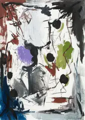 Ohne Titel by Bernd Koberling, 1992, Gouache, Deckweiß und Kreide auf Velin, sold Aug 2022