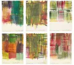 Ohne Titel by Olav Christopher Jenssen, 1996, 6 Aquarelle, jeweils auf Velin, fixiert mit Wachs, sold Aug 2022