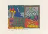 Haus und Spirale im Regen by Friedensreich Hundertwasser, 1962, Farblithografie auf Papier, sold Jan 2022