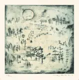 Paysage au soleil by Zao Wou-ki, 1950, Farbradierung auf Rives-Velin, sold Jun 2015