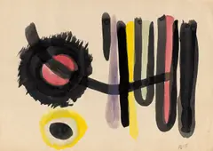Ohne Titel by Fritz Winter, 1950, Gouache auf Papier, sold Aug 2022