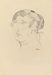 Ohne Titel (Frauenkopf). 1920er-Jahre by Jankel Adler, Tuschfeder auf Japan, sold Sep 2021