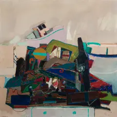 Unloading the boats by Leon Francesco Morrocco Arsa, oil on board, sold Feb 2015