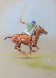Polo player by British School, pastel, offered Feb 2015