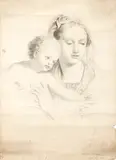 Mother and Child by Gerald Leslie Brockhurst Ra Rp Re, sold Sep 2015