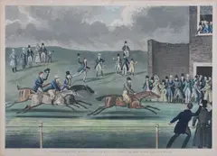 G.Osbaldeston Esqr. Extraordinary Match Of 200 Miles Against Time by James Pollard, Aquatint and etching, hand-coloured, on laid, sold Sep 2015
