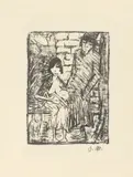 Otto Mueller, Polnische Familie, 1920, Radierung auf Velin