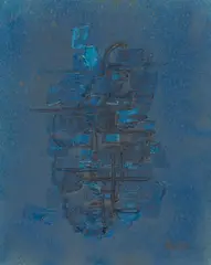 Ohne Titel by Fritz Winter, 1934, Öl und Goldbronze auf Papier, auf Leinwand und Karton aufgezogen, sold Nov 2019