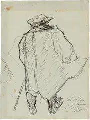 Schäfer im Sturm by Paul Holz, Um 1933, Tuschfeder auf bläulichem Ingres- Bütten, sold Oct 2018