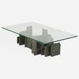 Sculptured Metal coffee table (PE 131) by Paul Evans, sold May 2018