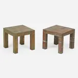 Pair of Patchwork tables by Paul Evans, sold May 2018