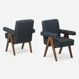 Pair of armchairs from Punjab University by Pierre Jeanneret, France/India, sold May 2018