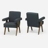 Pair of armchairs from Punjab University by Pierre Jeanneret, France/India, sold May 2018