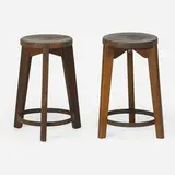 Two stools by Pierre Jeanneret, France/India, sold May 2018