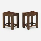 Pair Of Stools by Pierre Jeanneret, France/India, sold May 2018