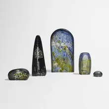 Collection of five works by Göran Wärff, c. 1965, glass, sold Nov 2023