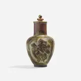 Lidded vase by Jais Nielsen and Knud Andersen, 1968, glazed stoneware, brass, sold Nov 2023