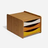 Børge Mogensen, Desk organizer, c. 1965, oak, lacquered wood