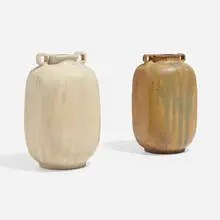 Vases, set of two by Arne Bang, c. 1935, glazed stoneware, sold Nov 2023