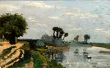 River Landscape by Auguste Grasset, oil on canvas, sold Sep 2015