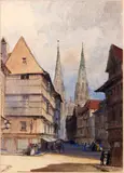 "Quimper" by Albert Edward Richardson, watercolour, sold Sep 2015