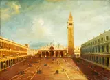 Piazza San Marco, Venezia by R. Hussent, oil on canvas, sold Sep 2015