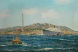 'A Liner leaving the Port of Genoa' by Henry Scott, oil on canvas, offered Sep 2015