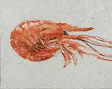 Giant River Prawn by Ralph Fleck, 1989, Öl auf Leinwand, sold Jun 2016