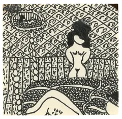 Ohne Titel by William Copley, 1968, Filzstift in Schwarz auf Papier, sold Nov 2017