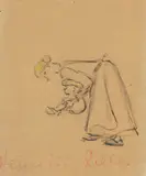 Mutter mit Kind by Heinrich Zille, Tuschfeder und Farbkreide auf Papier, sold Dec 2016