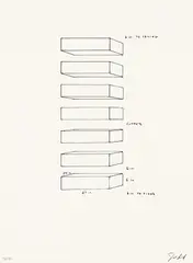 Ohne Titel by Donald Judd, 1969, Serigraphie auf festem Papier, sold Nov 2014