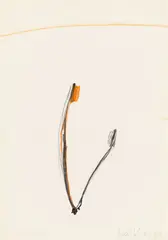 Kritzelzeichnung by Franz Erhard Walther, 1961, Beidseitige Zeichnung: Pastellkreide, Tusche und Bleistift bzw. Bleistift auf Papier, sold Nov 2015