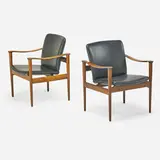 Two armchairs by Fredrik Kayser, Norway, sold May 2018
