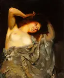 Female nude by Arthur Schellenberger, oil on canvas, sold Sep 2015