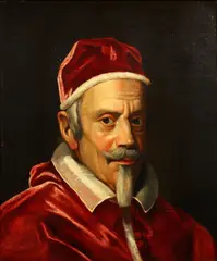 called Il Baciccio Giovanni Battista Gaulli, Portrait of Clement X, bust-length, in papal robes, oil on canvas