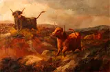 Highland Cattle by Henry Morley Park, oil on canvas, sold Sep 2015