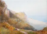 From Branscombe looking towards Beer Head by R.I. John White, Watercolour, offered Sep 2015