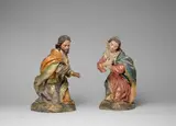 Neapel, Maria und Joseph. 18. Jahrhundert, Terrakotta, farbig gefaßt; Glasaugen. Jeweils 27 cm (10 ⅝ in.)