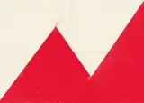 Hermann Glöckner, Rote Aufgipfelung vor hellem Grund, 1977, Gouache mit Faltung auf Bütten