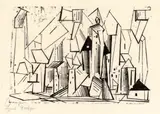 Die Architektur by Lyonel Feininger, 1920, Holzschnitt auf Japanbütten, sold Jun 2010