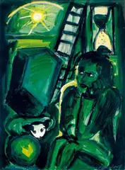 Melancholia by Helmut Middendorf, 1985, Acryl auf Velin, sold Nov 2009