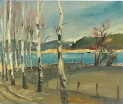 Birkenallee am See by Franz Heckendorf, 1927, Öl auf Leinwand, sold Nov 2019