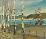 Birkenallee am See by Franz Heckendorf, 1927, Öl auf Leinwand, sold Nov 2019