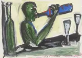 The drinker by Helmut Middendorf, 1982, Gouache auf festem Papier, sold May 2026