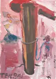 TEILBAU by Jörg Immendorff, 1978, Acryl und Gouache auf Papier, sold Jan 2025