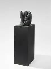 Fußhalterin by Trak Wendisch, 1997, Bronze mit dunkelbrauner Patina, sold Jan 2025