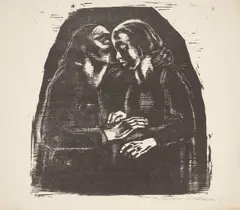 Maria und Elisabeth (Endgültige dritte Fassung) by Käthe Kollwitz, 1929, Holzschnitt auf festem Japan, sold Jan 2026